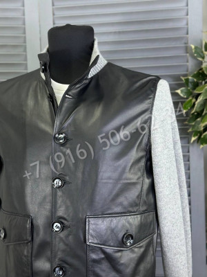 Кожаная куртка комбинированная Loro Piana 16469