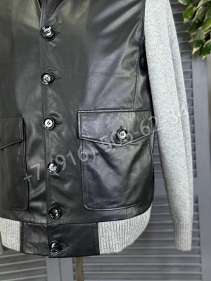 Кожаная куртка комбинированная Loro Piana 16469