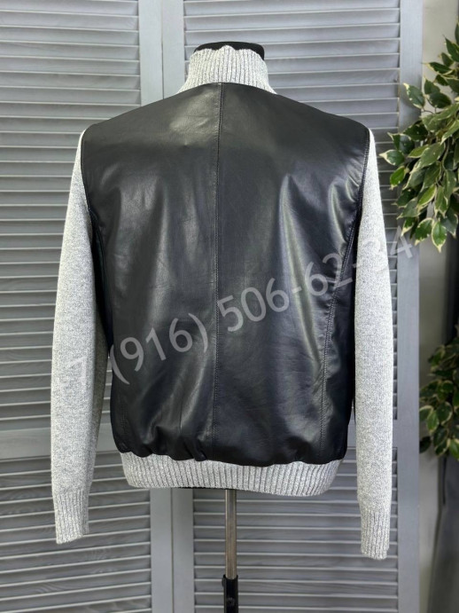 Кожаная куртка комбинированная Loro Piana 16469