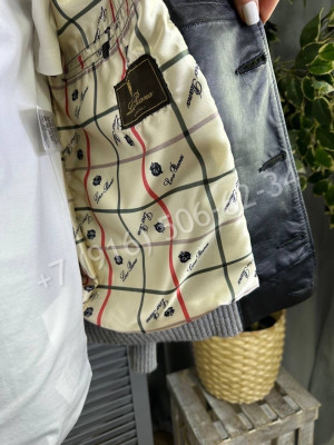 Кожаная куртка комбинированная Loro Piana 16469