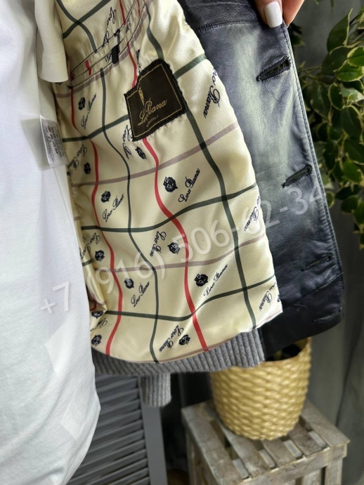 Кожаная куртка комбинированная Loro Piana 16469