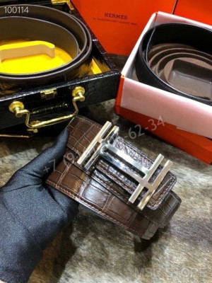 Ремень из кожи крокодила Hermes 10258