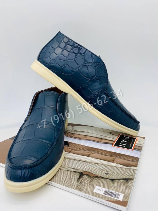 Лоферы Loro Piana из кожи крокодила 8012