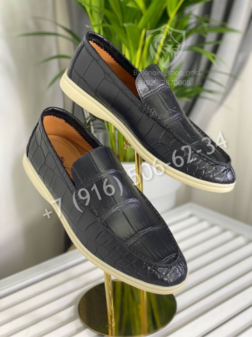 Лоферы Loro Piana из кожи крокодила 5794