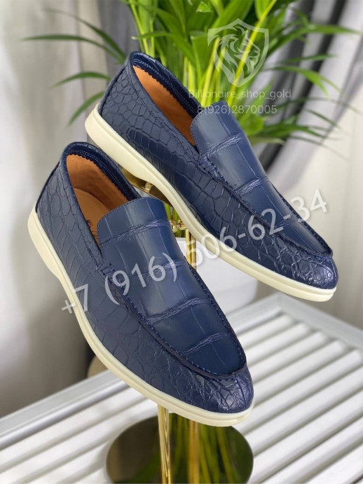Лоферы Loro Piana из кожи крокодила 5795