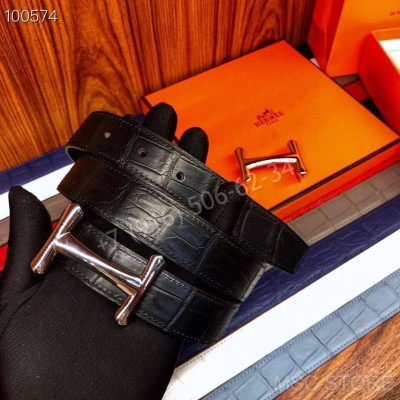 Ремень из кожи крокодила Hermes 10260