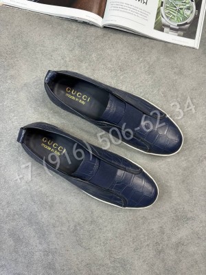 Слипоны Gucci из кожи крокодила 31370