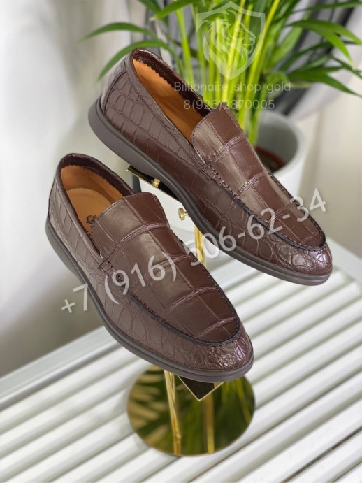 Лоферы Loro Piana из кожи крокодила 5797
