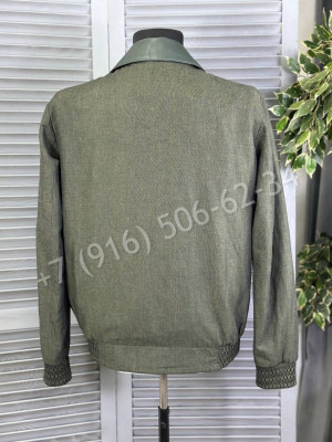 Кожаная куртка комбинированная Brunello Cucinelli 16473