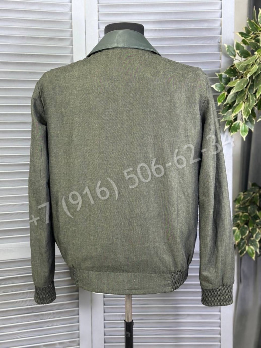 Кожаная куртка комбинированная Brunello Cucinelli 16473