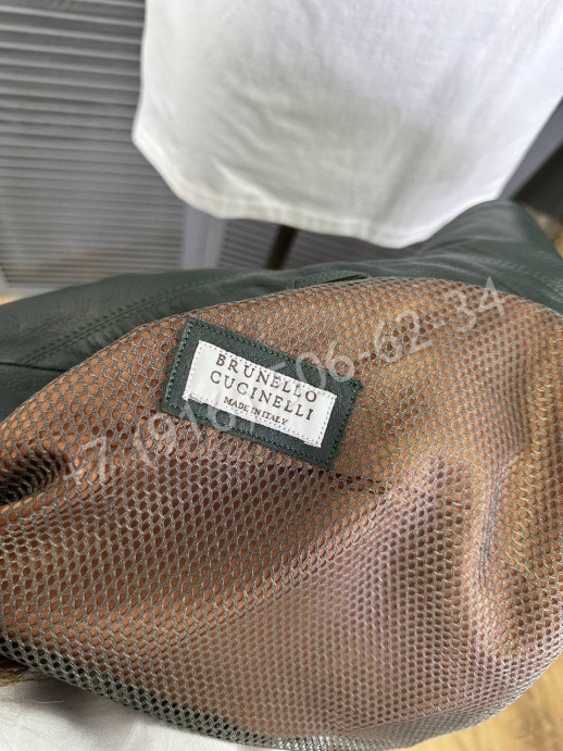 Кожаная куртка комбинированная Brunello Cucinelli 16473