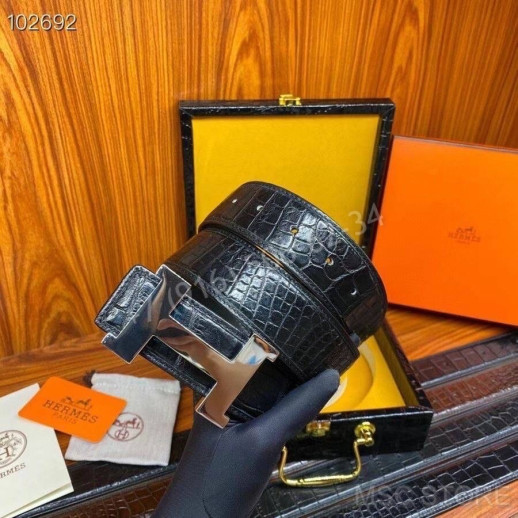Ремень из кожи крокодила Hermes 10262