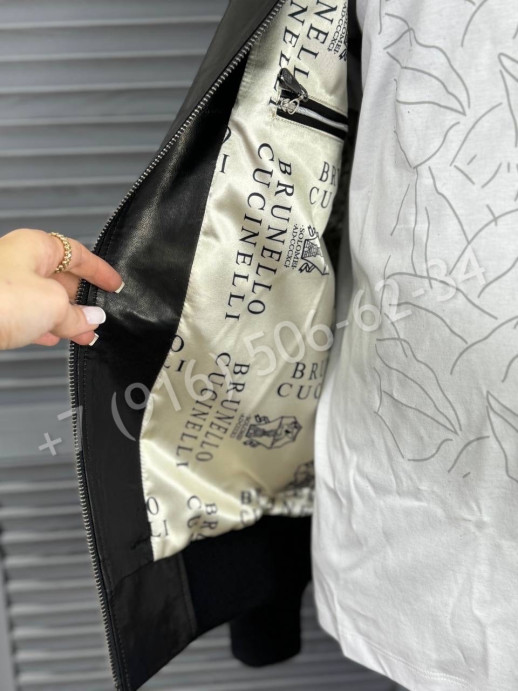 Кожаная куртка Brunello Cucinelli 27264