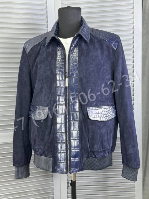 Кожаная куртка Stefano Ricci со вставками кожи крокодила 27265