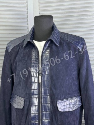 Кожаная куртка Stefano Ricci со вставками кожи крокодила 27265