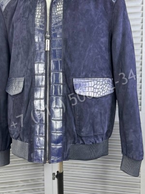 Кожаная куртка Stefano Ricci со вставками кожи крокодила 27265