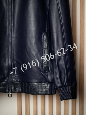 Кожаная куртка Stefano Ricci со вставками из кожа крокодила 5423 1