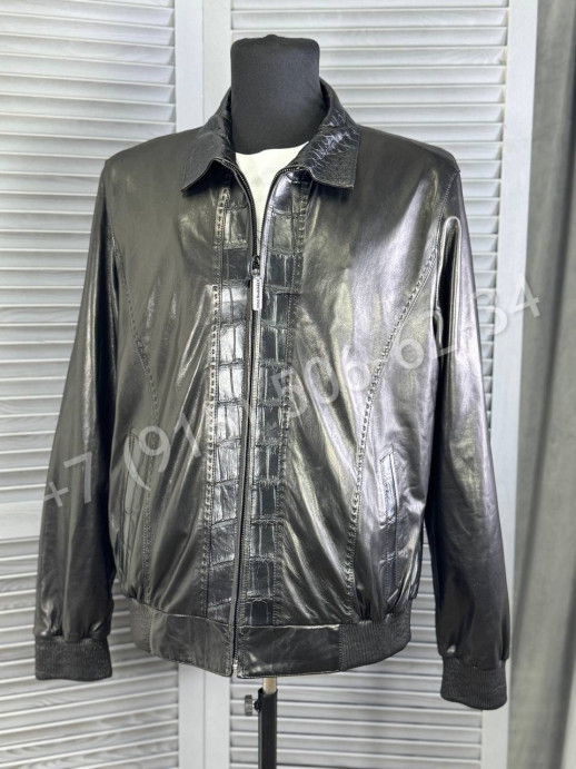 Кожаная куртка Stefano Ricci со вставками кожи крокодила 27266