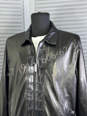 Кожаная куртка Stefano Ricci со вставками кожи крокодила 27266