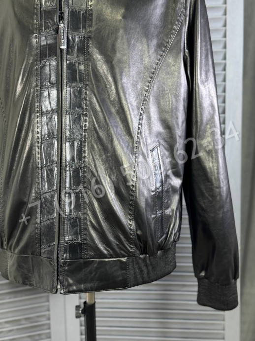 Кожаная куртка Stefano Ricci со вставками кожи крокодила 27266