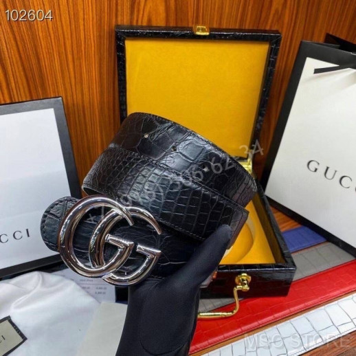 Ремень из кожи крокодила Gucci 10267