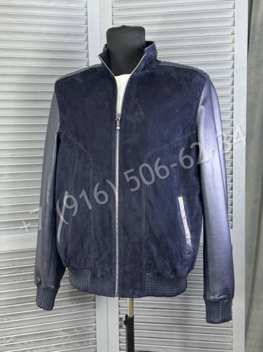 Замшевая куртка Loro Piana со вставками кожи питона 27267