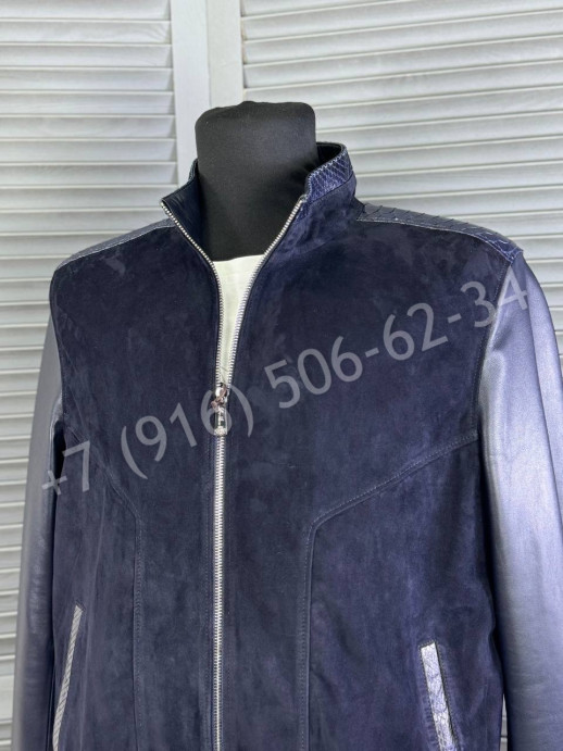 Замшевая куртка Loro Piana со вставками кожи питона 27267