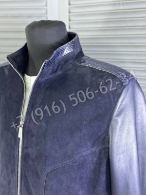 Замшевая куртка Loro Piana со вставками кожи питона 27267