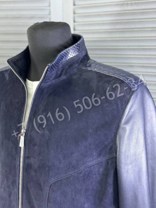 Замшевая куртка Loro Piana со вставками кожи питона 27267