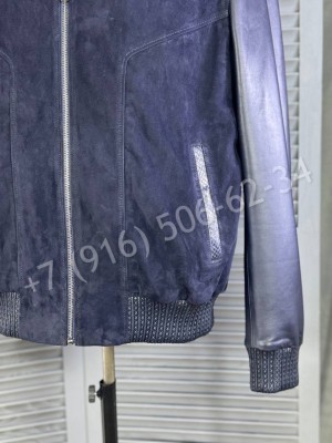 Замшевая куртка Loro Piana со вставками кожи питона 27267