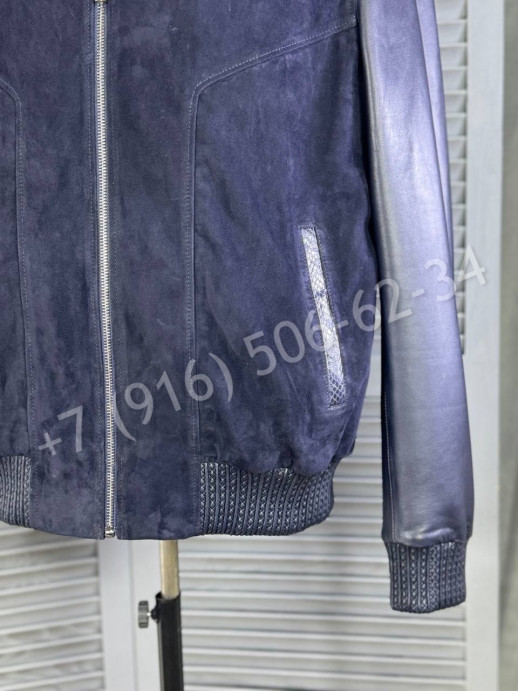 Замшевая куртка Loro Piana со вставками кожи питона 27267