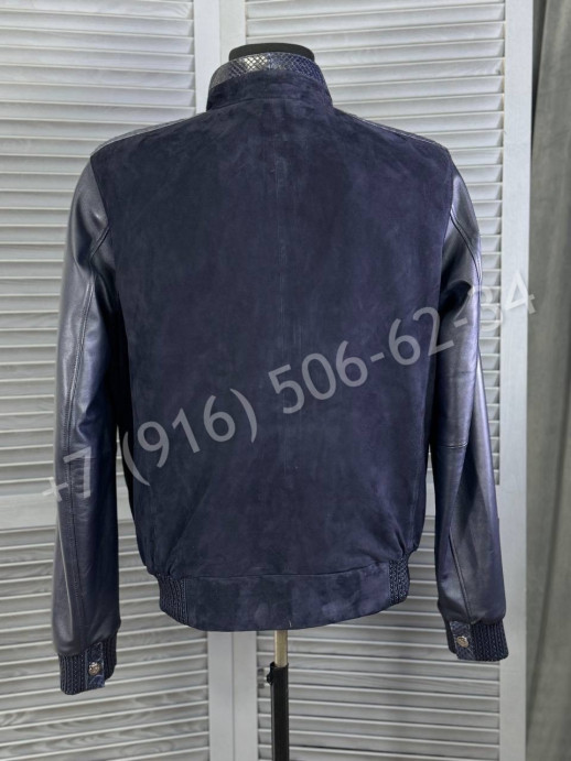 Замшевая куртка Loro Piana со вставками кожи питона 27267