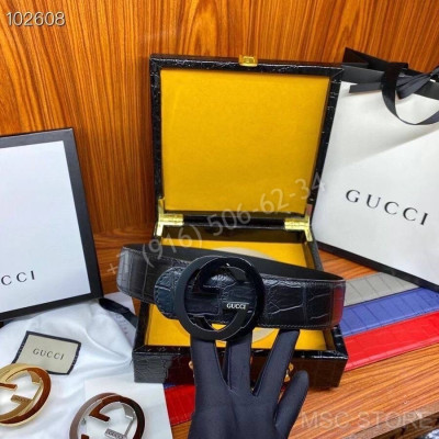 Ремень из кожи крокодила Gucci 10269