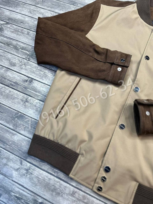 Ветровка KITON комбинированная замшей (перфорация) 15778