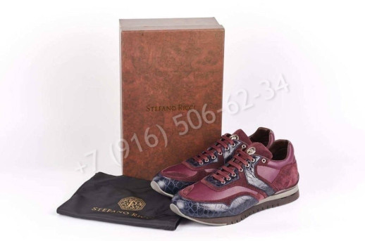 Кроссовки Stefano Ricci со вставками кожи крокодила 14221