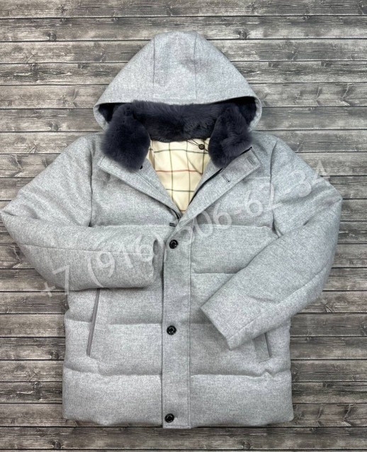 Кашемировый пуховик с меховой подкладкой Loro Piana 25072