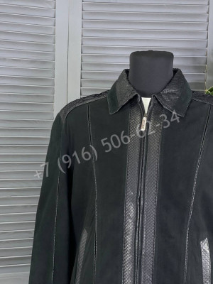 Замшевая куртка Stefano Ricci со вставками кожи питона 15162