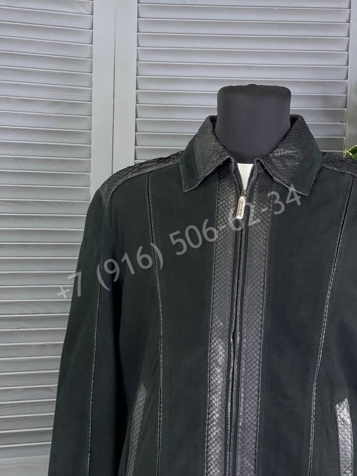 Замшевая куртка Stefano Ricci со вставками кожи питона 15162