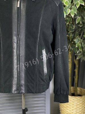 Замшевая куртка Stefano Ricci со вставками кожи питона 15162