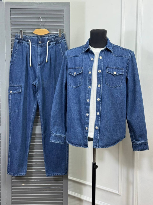 Прогулочный костюм из денима Brunello Cucinelli 34802