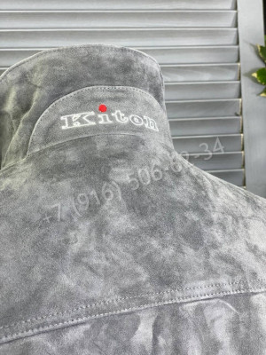 Замшевая куртка KITON со вставками кожи крокодила 14335