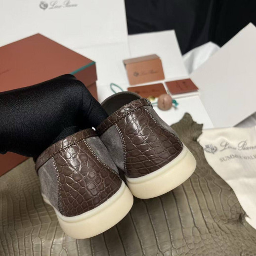 Лоферы Loro Piana с крокодилом 5996