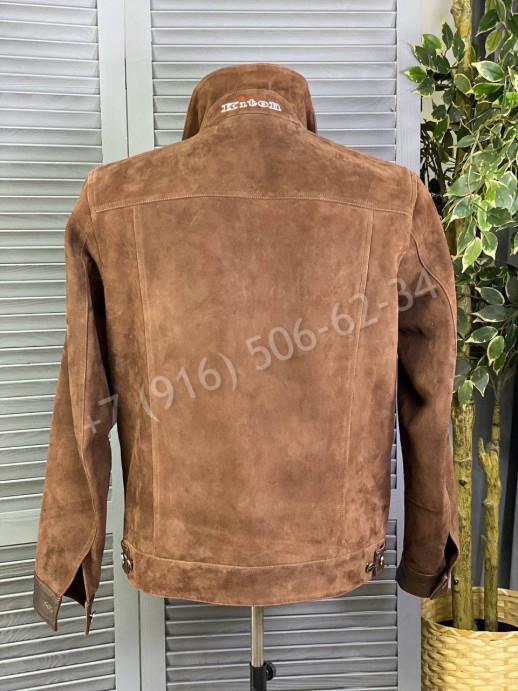 Замшевая куртка KITON со вставками кожи крокодила 14336