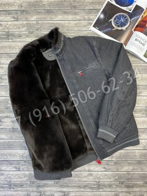Куртка KITON из денима с мехом 25581