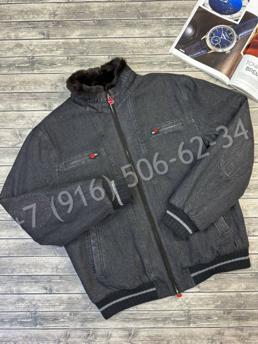 Куртка KITON из денима с мехом 25581