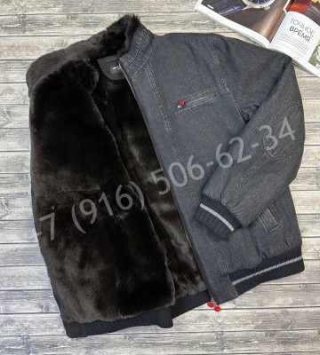 Куртка KITON из денима с мехом 25581