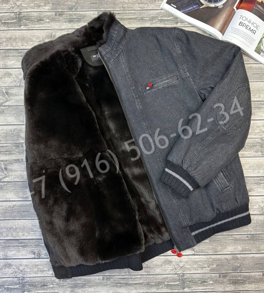 Куртка KITON из денима с мехом 25581