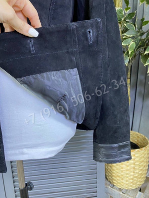 Замшевая куртка KITON со вставками кожи крокодила 14337