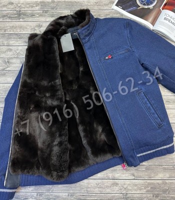 Куртка KITON из денима с мехом 25582