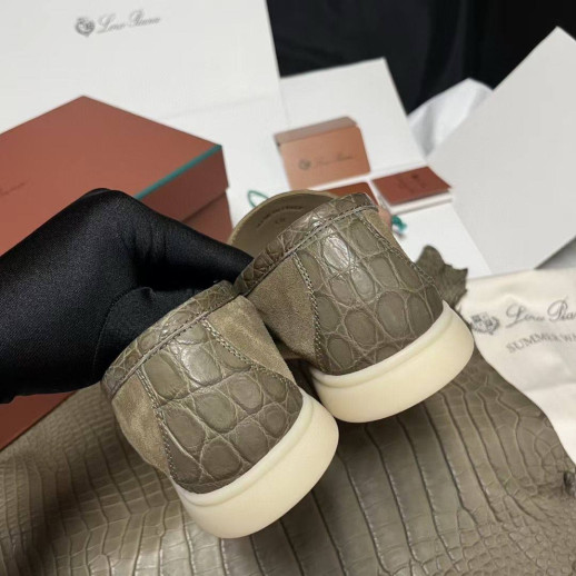 Лоферы Loro Piana с крокодилом 5998